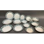 A 'Snowhite' pattern dinner service by Johnson Bros, circa 1970's comprising seven dinner plates,