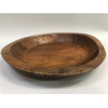 A walnut fruit bowl, oval, 42cm x 44.5cm