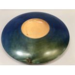 Ralph Shuttleworth, 20th / 21st century, A large turned salver in blue-green stained and natural
