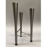 Robert Welch, Chipping Camden, The Camden Triple candleholder, in stainless steel and teak, designed