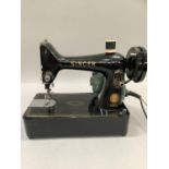 Singer sewing machine 99k converted to electricity with foot pedal and cover