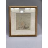 Hine, Harry, 'Devant House Salisbury', watercolour on paper, signed and titled verso, in gilt