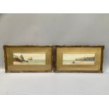 Matherson, T. 'Off Penzance', and 'Off the Lizard' a pair, signed to lower right 14cm x 39cm