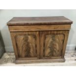 A Victorian mahogany chiffonier with inset panel doors, on plinth base, 107cm wide