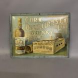 A Cork Distilleries Whisky pictorial tin advertising sign.