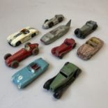 A collection of die cast cars, including a Dinky Cunningham C5R, a Dinky Thunderbolt, A Dinky