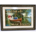 A vintage Jacob & Co's Water Biscuits advertising sign