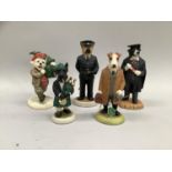 Robert Harrop Doggie People comprising, Border Collie Graduate, German Shepherd Policeman, O