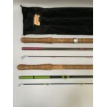 A Bruce and Walker H/D 10-12 'The Cairngorm' 15' 3-piece carbon Spey salmon rod with bag and another