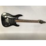 A Westone electric guitar with Floyd Rose bridge, no. SFT-70A, black lacquered case with rosewood