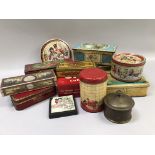 A quantity of mid 20th century printed tins for Thorne's toffee, Oxo Cubes, Will's Gold Flake
