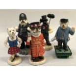 Robert Harrop Doggie People figurines including Bulldog Police Sergeant, Bulldog Beefeater,