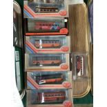 A collection of six Exclusive First Editions die cast buses and coaches, including Pennine Motor