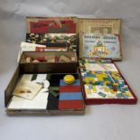 A selection of 1950s building block toys, including Nicoltoys Master Builder in original box, Chad