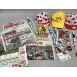 Of Tour De France interest. A quantity of memorabilia from July 2013. Tour de France as collected en