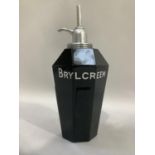 Mid 20th century Brylcreem dispenser black glass with chrome mounts