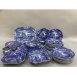 An Italian Copeland Spode dinner service comprising two oval meat plates, seven dinner plates, seven