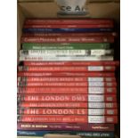 A quantity of books on transport including London and Bristol etc in five boxes