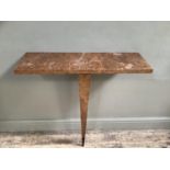 Nico Villenueve, London, A walnut veneered console table on pyramid tapered leg measuring 90cm by