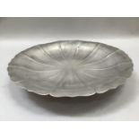 A silver tazza of circular lobed form on low pedestal foot, 24cm Sheffield 1933, approximately 13oz