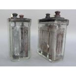 Two vintage Exide lead acid glass batteries (2)