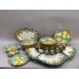 Hand painted Italian table ware marked Positano to base comprising eight dinner plates, six espresso