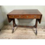 Reproduction cross banded sofa table