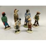 Robert Harrop Doggie People figures comprising Alice, Border Collie Shepherd, Liver Spaniel and