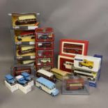 A collection of 19 Corgi Classics and Cameo die cast models of buses and coaches, including a