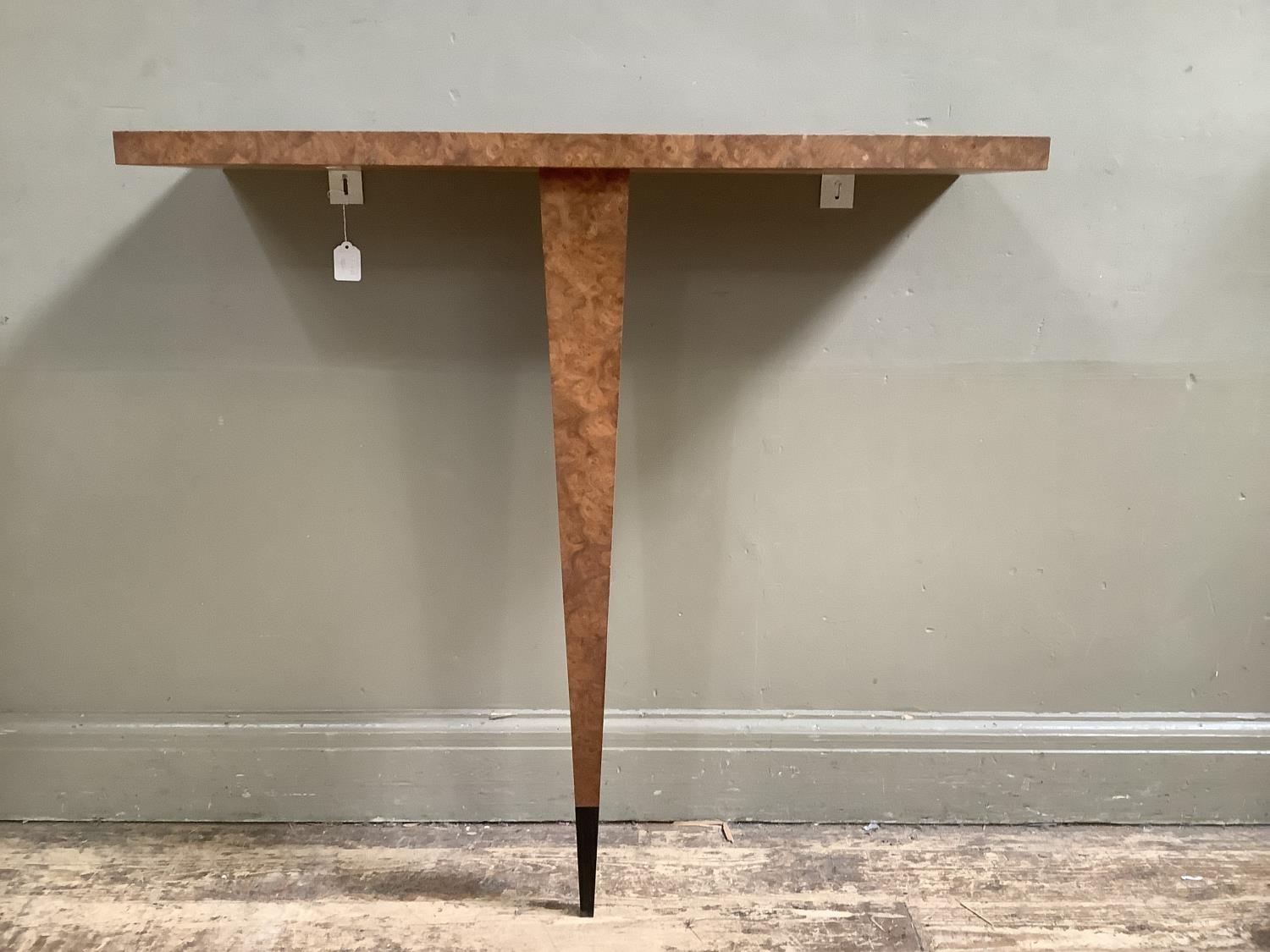 Nico Villenueve, London, A walnut veneered console table on pyramid tapered leg measuring 90cm by - Image 6 of 8