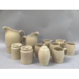 A quantity of Grays Pottery, Stoke-on-Trent, comprising six cups, two preserve pots with covers,