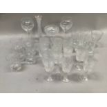 Suit of 6 star cut glass tumblers, 6 further tumblers, 6 star cut glass wine glasses, 4 highballs