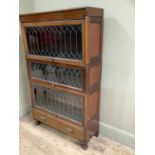 Early 20th Century mahogany glazed and leaded Globe Wernicke style stacking bookcase with single