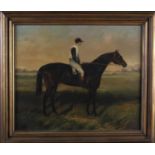 ENGLISH SCHOOL (20th Century), St Simeon with Fred Archer Up, racecourse and jockey in a