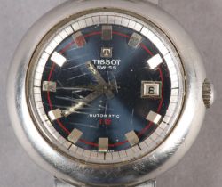 A TISSOT GENTLEMAN'S T12 AUTOMATIC DATE WRISTWATCH, c1975, in stainless steel balloon case, jewelled