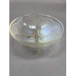 A RENEE LALIQUE (1860-1945) OPALESCENT GLASS COQUILLE PATTERN DISH, c1930, etched mark R Lalique,