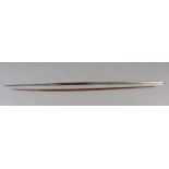 A MASAI LION SPEAR with 78cm flanged blade tapering to teardrop lugs and split ferrule, short hard