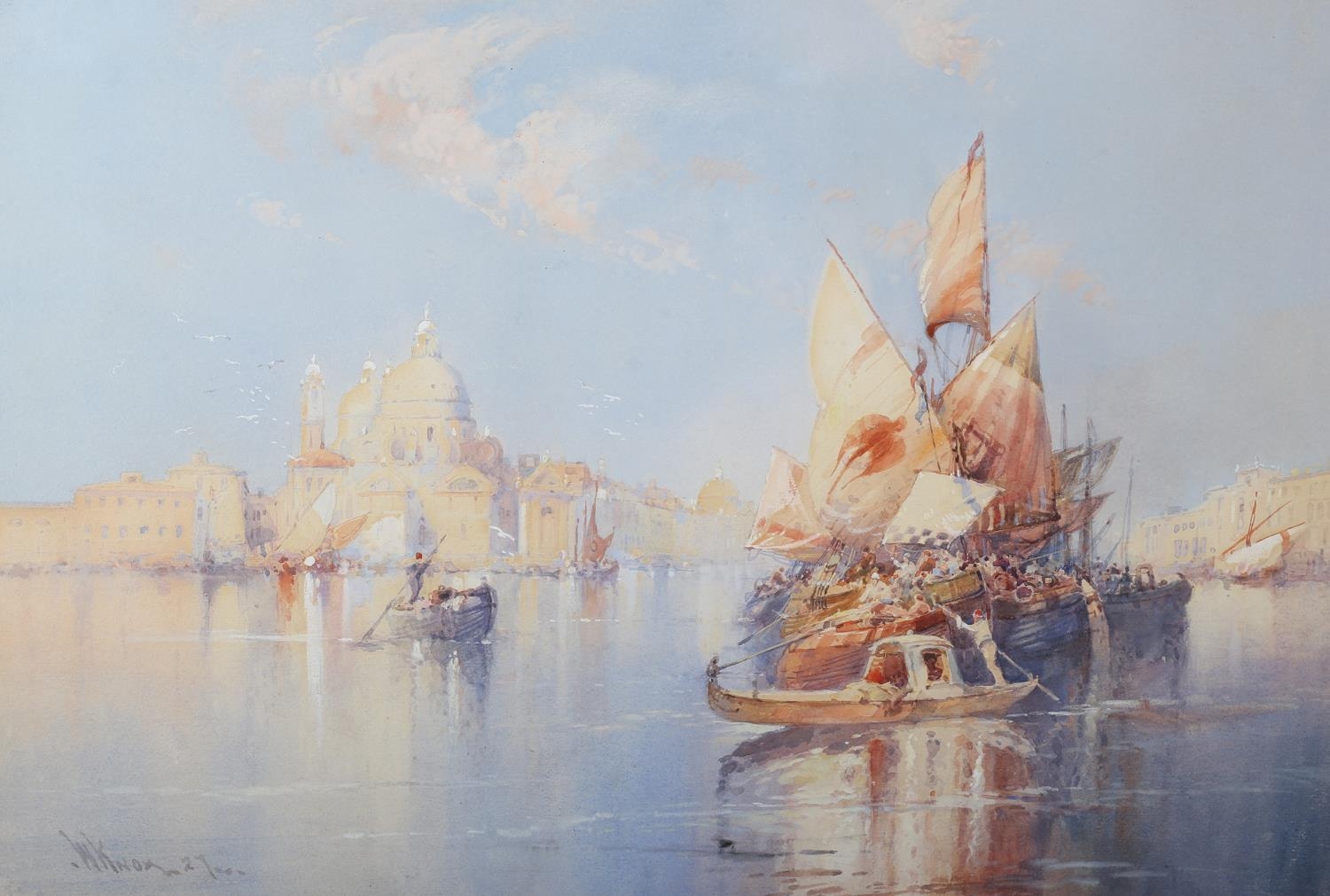 WILLIAM KNOX (1862-1925) Santa Maria della Salute and shipping in the Bacino di San Marco, Venice,