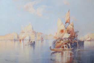 WILLIAM KNOX (1862-1925) Santa Maria della Salute and shipping in the Bacino di San Marco, Venice,