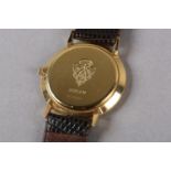 A GUCCI QUARTZ WRISTWATCH, c1995, in rolled gold case no 0445654, burgundy and green striped sans