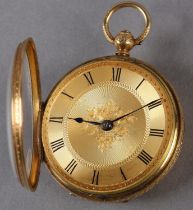 A VICTORIAN POCKET WATCH IN 18CT GOLD OPEN FACED CASE, full plate movement with steel three spade