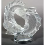 MARC LALIQUE FRENCH (1900-1977) 'DEUX POISSONS', designed 1953, executed 1950s, in clear and