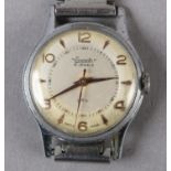 AN EVERITE GENTLEMAN'S MANUAL WRISTWATCH c1950 in a chromed case and stainless steel case no