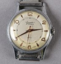 AN EVERITE GENTLEMAN'S MANUAL WRISTWATCH c1950 in a chromed case and stainless steel case no