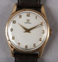 AN OMEGA GENTLEMAN'S MANUAL WRISTWATCH, c1963, in 9ct gold case no 1315405 288588, 17 jewelled lever