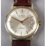 A GLORIOSA GENTLEMAN'S AUTOMATIC DATE WRISTWATCH, c1962, in 14ct gold case, 25 jewelled lever