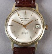 A GLORIOSA GENTLEMAN'S AUTOMATIC DATE WRISTWATCH, c1962, in 14ct gold case, 25 jewelled lever