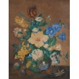 ENGLISH SCHOOL (Early 20th century), Still life of summer flowers held in a vase with snail, another