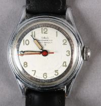 AN ORIS MANUAL WRISTWATCH, C1960, IN CHROMED CASE WITH STAINLESS STEEL SCREW BACK, 15 jewelled lever