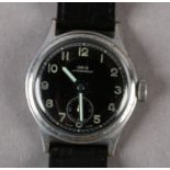 AN ORIS MANUAL WRISTWATCH, C1960, IN CHROMED CASE WITH STAINLESS STEEL SCREW BACK, jewelled level